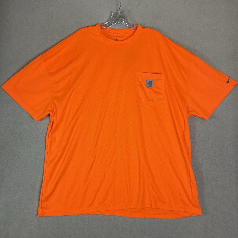 Carhartt Force T Shirt Mens 3XL Orange Relaxed Fit Pocket SS 100493 824
